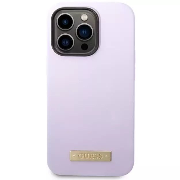 Guess GUHMP14LSBPLU iPhone 14 Pro 6.1  purple/purple hard case Silicone Logo Plate MagSafe 9