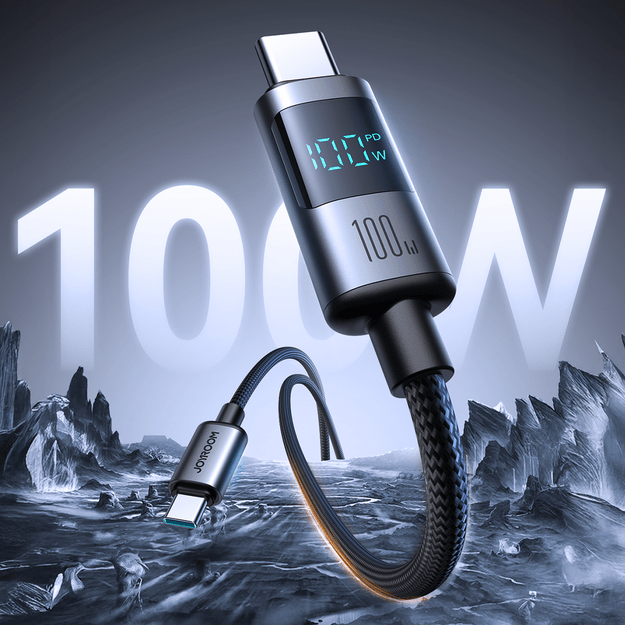 Joyroom S-A16 Pro Prism Series 100W USB-C Cable - USB-C with Digital Display 1.2m - Black 1