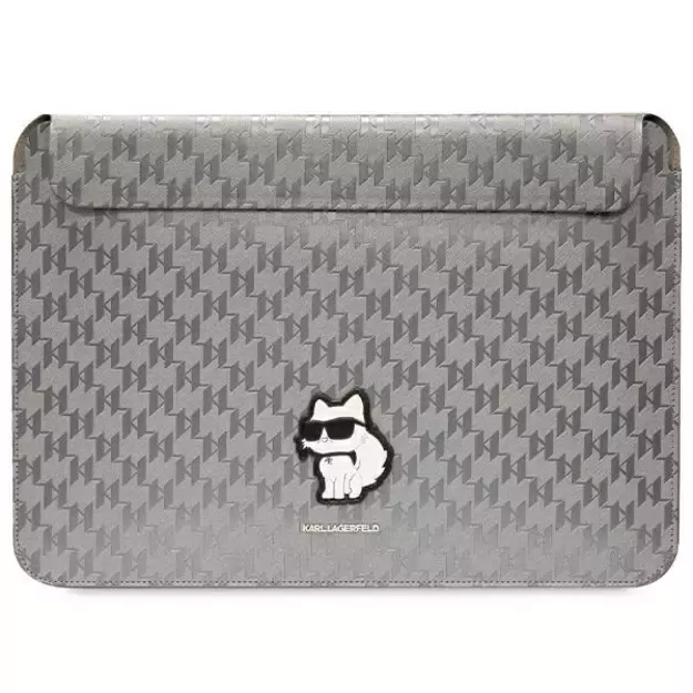 Karl Lagerfeld Saffiano Monogram Choupette case for a 14&quot  laptop - silver