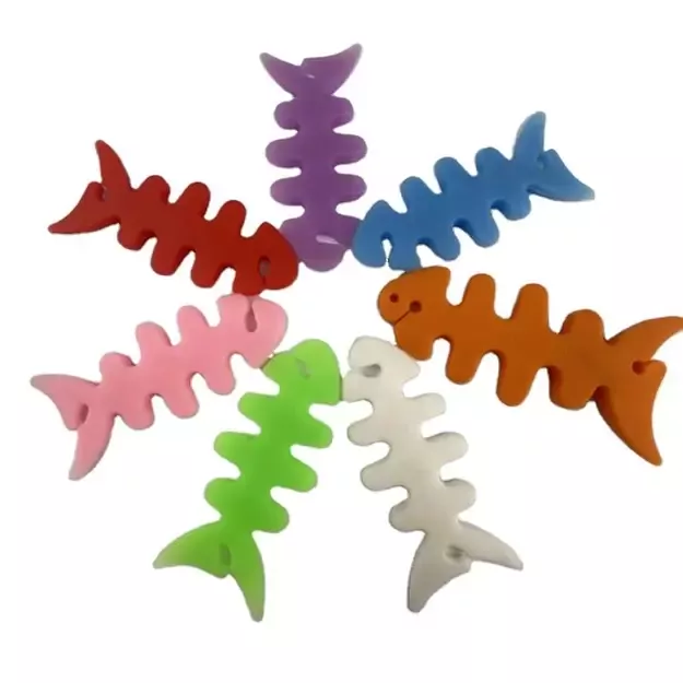 Fish-shaped headphone cable wrap - pink 5