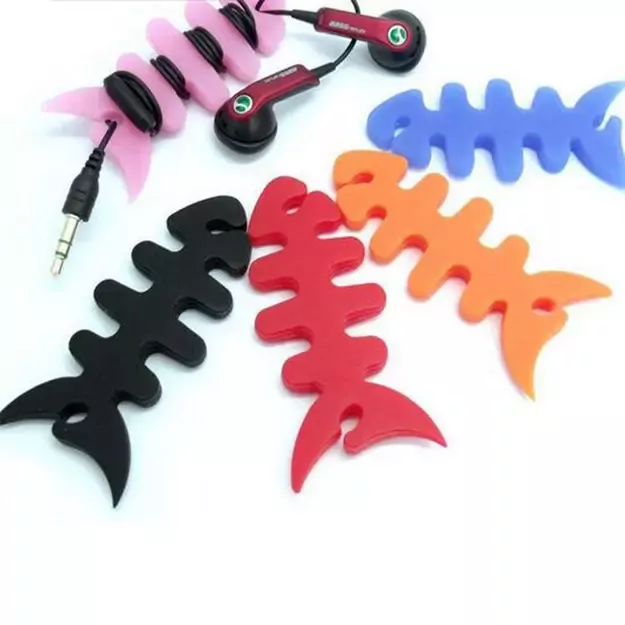 Fish-shaped headphone cable wrap - pink 3