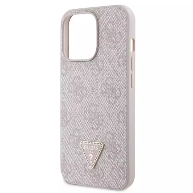 Guess GUHCP13LP4TDSCPP case for iPhone 13 Pro / 13 - pink Crossbody 4G Metal Logo 13