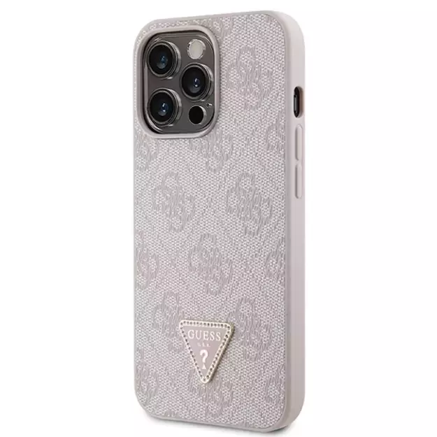 Guess GUHCP13LP4TDSCPP case for iPhone 13 Pro / 13 - pink Crossbody 4G Metal Logo 8