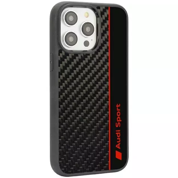 Audi Carbon Fiber Stripe iPhone 14 Pro Max 6.7&quot  black/black hardcase AUS-TPUPCIP14PM-R8/D1-BK 2