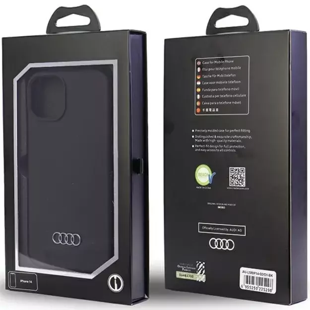 Audi Silicone Case iPhone 14 6.1&quot  black/black hardcase AU-LSRIP14-Q3/D1-BK 5