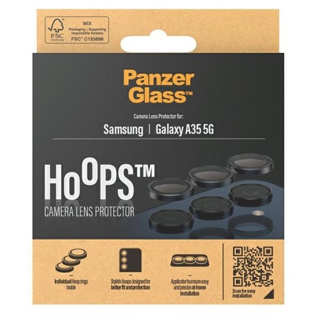PanzerGlass Hoops Camera Protection for Samsung Galaxy A35 5G - with Black Frame 3