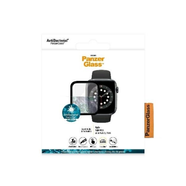 PanzerGlass Curved Apple Watch 4/5/6/SE 44mm Antibacterial czarny/black 1