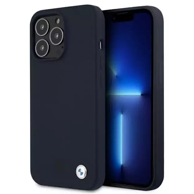 BMW Silicone Signature Case for iPhone 13 Pro Max 6.7&quot  - Navy Blue