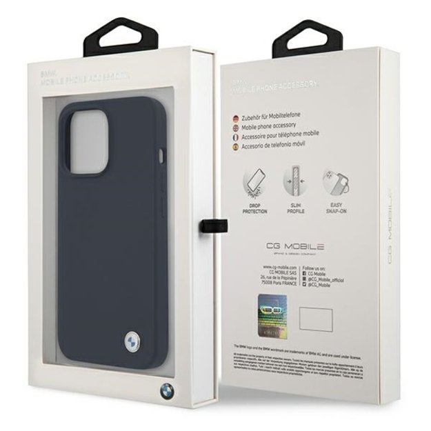 BMW Silicone Signature Case for iPhone 13 Pro Max 6.7&quot  - Navy Blue 7