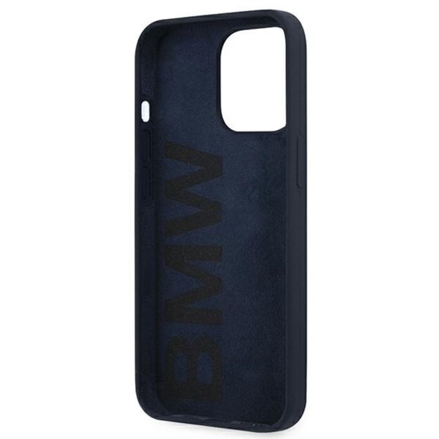 BMW Silicone Signature Case for iPhone 13 Pro Max 6.7&quot  - Navy Blue 6