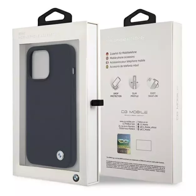 BMW Silicone Signature Case for iPhone 13 Pro Max 6.7&quot  - Navy Blue 14