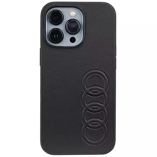 Audi Synthetic Leather iPhone 13 Pro / 13 6.1&quot  black/black hardcase AU-TPUPCIP13P-TT/D1-BK