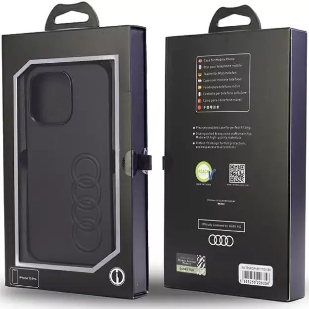Audi Synthetic Leather iPhone 13 Pro / 13 6.1&quot  black/black hardcase AU-TPUPCIP13P-TT/D1-BK 10