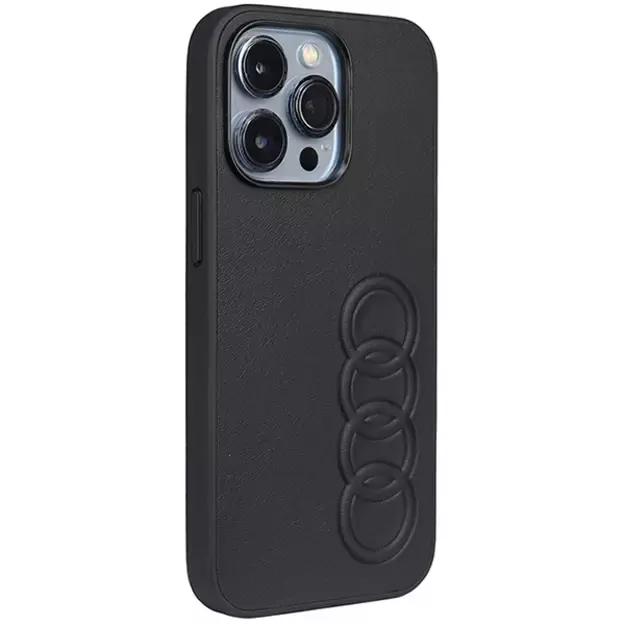 Audi Synthetic Leather iPhone 13 Pro / 13 6.1&quot  black/black hardcase AU-TPUPCIP13P-TT/D1-BK 6