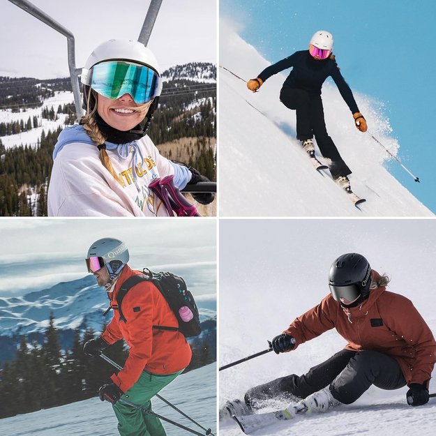 Qunature Pink Frameless Ski Goggles - Pink 4