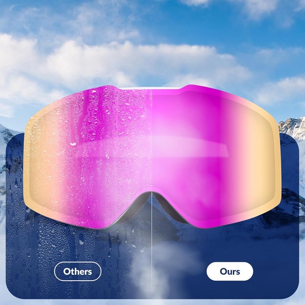 Qunature Pink Frameless Ski Goggles - Pink 3