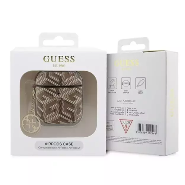 Guess GUA2PGCE4CW case for AirPods 1/2 - brown GCube Charm 2