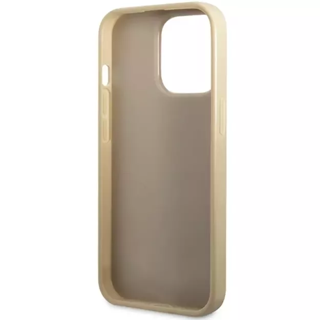 Guess GUHCP13LHG4SGD case for iPhone 13 Pro / 13 - gold Glitter Script Big 4G 13