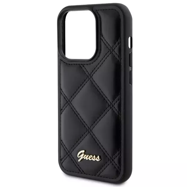 Guess Quilted Metal Logo case for iPhone 15 Pro - black 5
