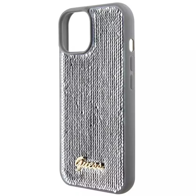 Guess Sequin Script Metal case for iPhone 15 - silver 5