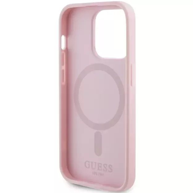 Guess GUHMP14XPSAHMCP case for iPhone 14 Pro Max - pink Saffiano MagSafe 6