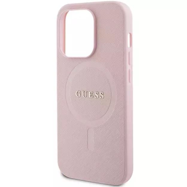 Guess GUHMP14XPSAHMCP case for iPhone 14 Pro Max - pink Saffiano MagSafe 5