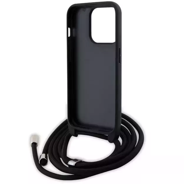 Karl Lagerfeld Crossbody Saffiano Metal Pin Karl & Choupette case for iPhone 15 Pro - black 8