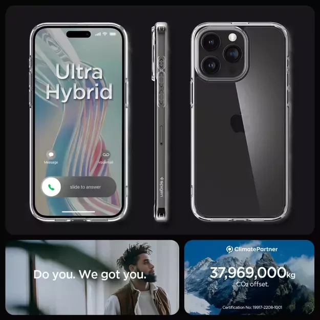 Spigen Ultra Hybrid iPhone 15 Pro Case - Clear 15