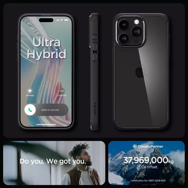 Spigen Ultra Hybrid iPhone 15 Pro Max Case - Matte Black 3