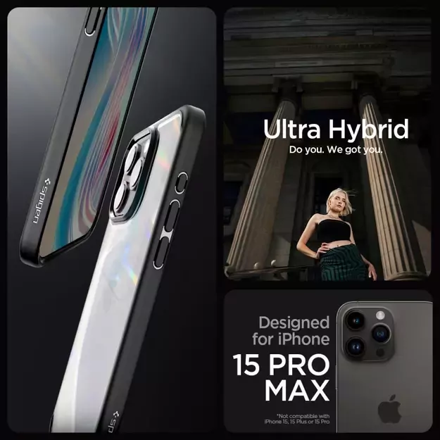 Spigen Ultra Hybrid iPhone 15 Pro Max Case - Matte Black 25