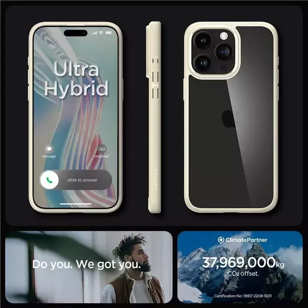 Spigen Crystal Hybrid Case for iPhone 15 Pro Max - Clear Beige 11