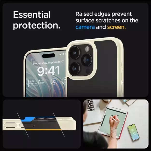 Spigen Crystal Hybrid Case for iPhone 15 Pro Max - Clear Beige 7