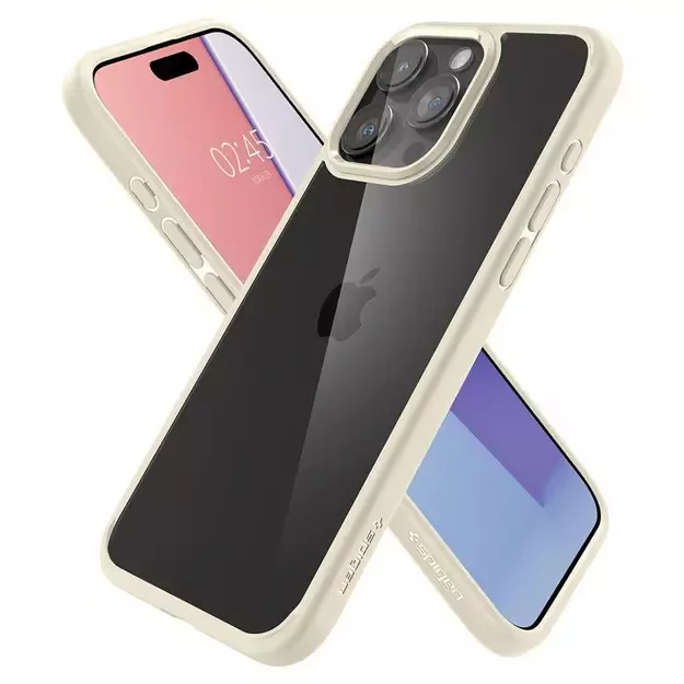 Spigen Crystal Hybrid Case for iPhone 15 Pro Max - Clear Beige 21