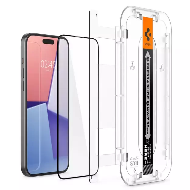 Spigen Glas.tR EZ Fit FC Tempered Glass for iPhone 15 Plus - Black 2