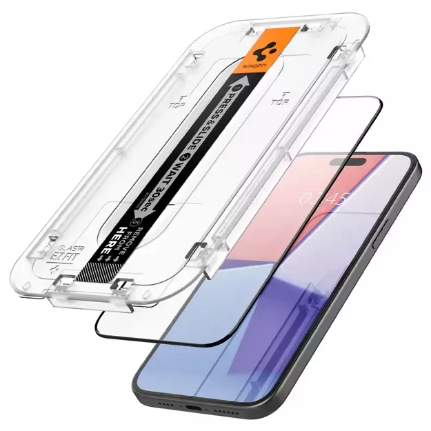 Spigen Glas.tR EZ Fit FC Tempered Glass for iPhone 15 Plus - Black 4