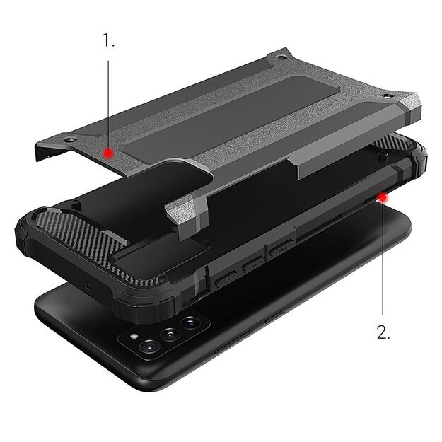 Hybrid Armor Case Tough Rugged Cover for Samsung Galaxy A03s black 11