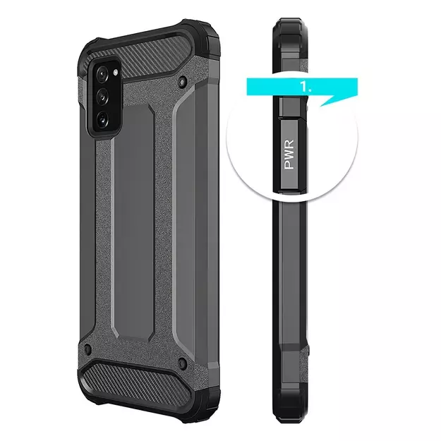 Hybrid Armor Case Tough Rugged Cover for Samsung Galaxy A03s black 3