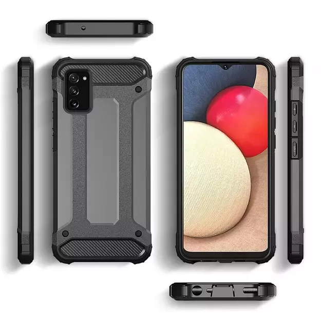 Hybrid Armor Case Tough Rugged Cover for Samsung Galaxy A03s black 4
