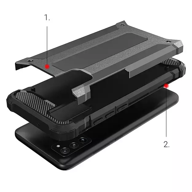 Hybrid Armor Case Tough Rugged Cover for Samsung Galaxy A03s black 5