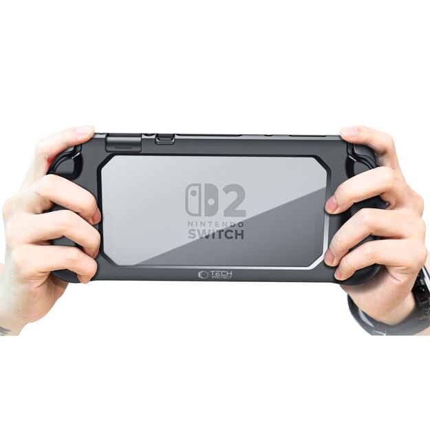 Tech-Protect MagMat Case for Nintendo Switch 2 - Black and Transparent 5