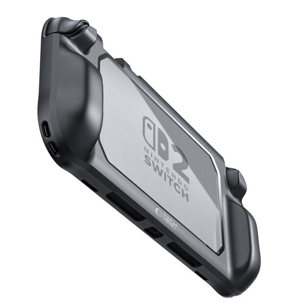 Tech-Protect MagMat Case for Nintendo Switch 2 - Black and Transparent 3