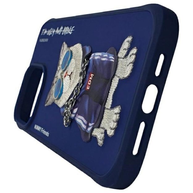Nimmy Glasses Cool Cat Case for iPhone 15 Pro - Blue 5