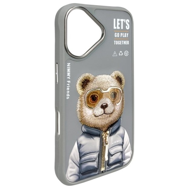 Nimmy Cool&amp Cute 2.0 Bear Case for iPhone 16 - Gray 3