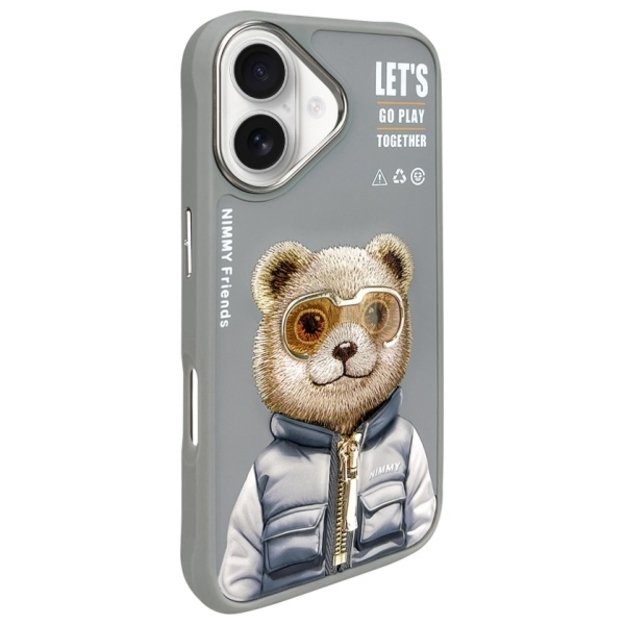 Nimmy Cool&amp Cute 2.0 Bear Case for iPhone 16 - Gray 1