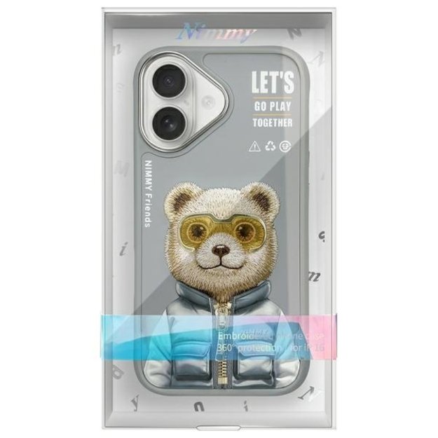 Nimmy Cool&amp Cute 2.0 Bear Case for iPhone 16 - Gray 11