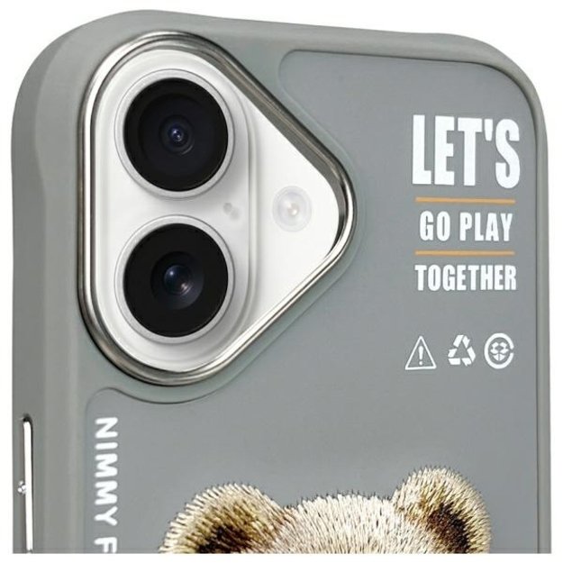 Nimmy Cool&amp Cute 2.0 Bear Case for iPhone 16 - Gray 2