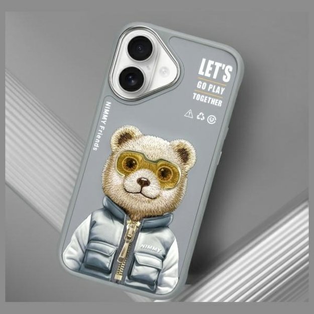 Nimmy Cool&amp Cute 2.0 Bear Case for iPhone 16 - Gray 10