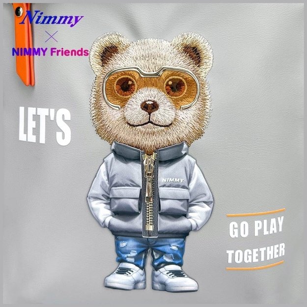 Nimmy Cool&amp Cute 2.0 Bear Laptop Backpack - Gray 5