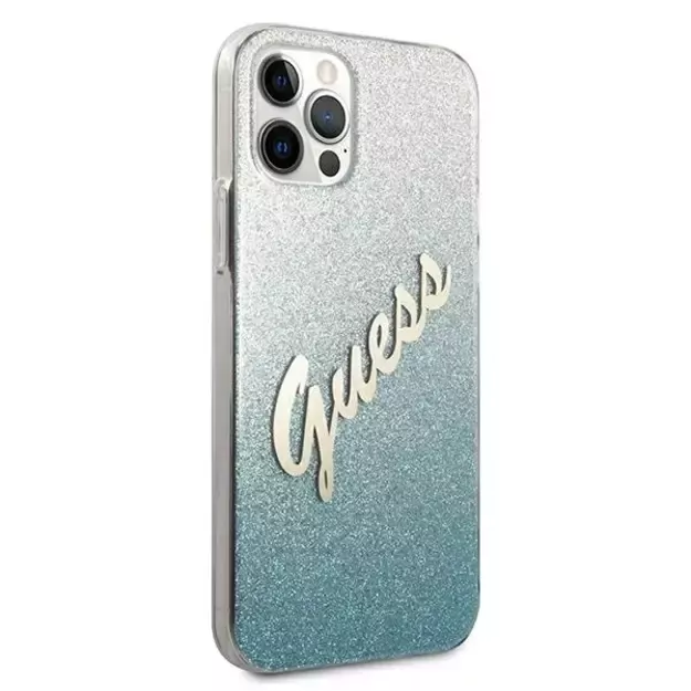 Guess GUHCP12LPCUGLSBL iPhone 12 Pro Max 6.7&quot  blue/blue hardcase Glitter Gradient Script 10