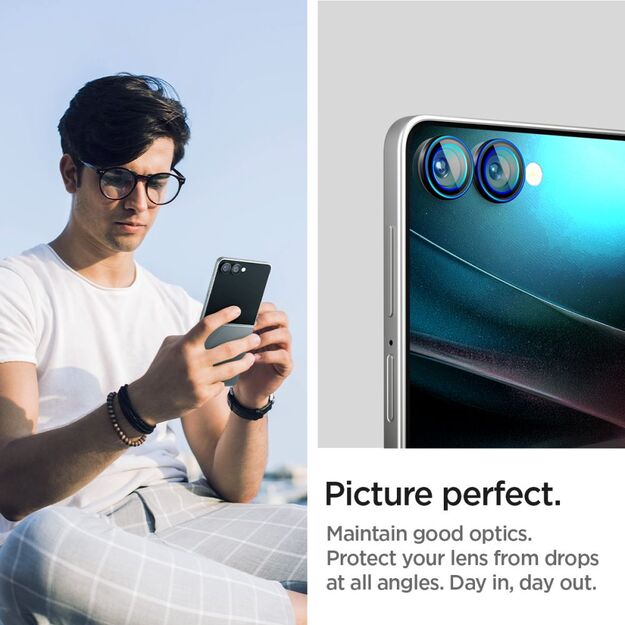Spigen Optik Pro HD Glas.TR EZ Fit 2-pack Camera Protector for Samsung Galaxy Z Flip 7 - Black 7